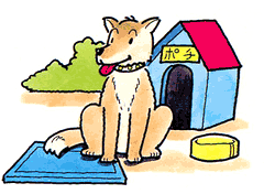 メーターの上に乗る犬の絵
