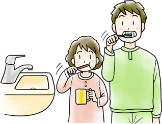 歯を磨くあいだは水を止めましょう